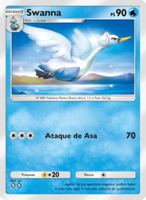 Swanna card in Portuguese