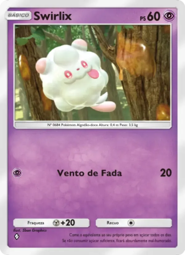 Swirlix card in Portuguese