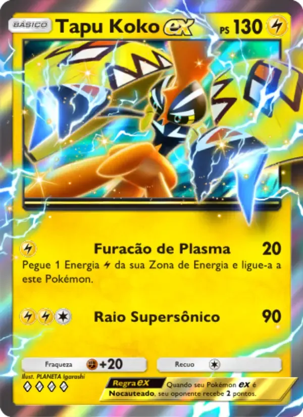 Tapu Koko ex card in Portuguese