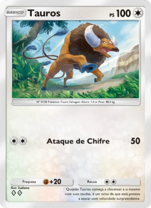Tauros card in Portuguese