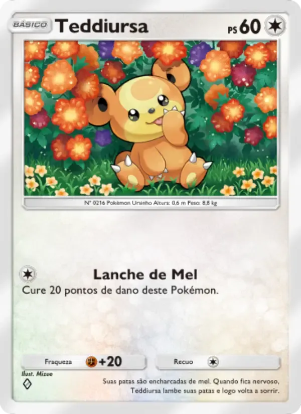 Teddiursa card in Portuguese