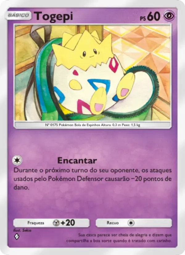 Togepi card in Portuguese