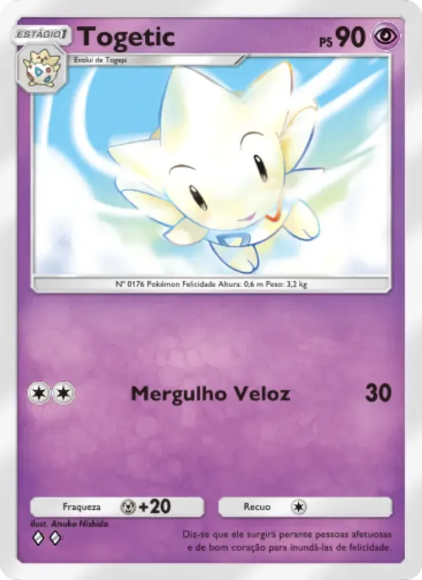 Togetic card in Portuguese