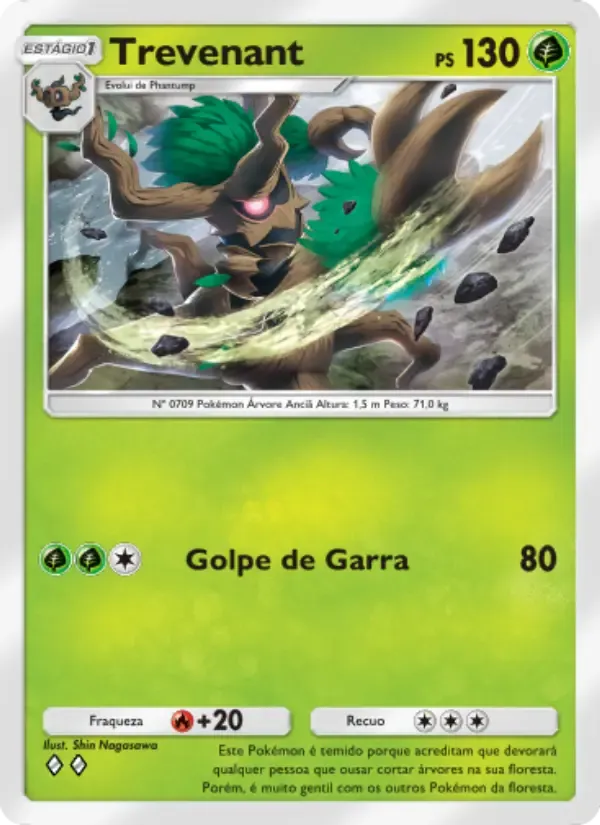 Trevenant card in Portuguese