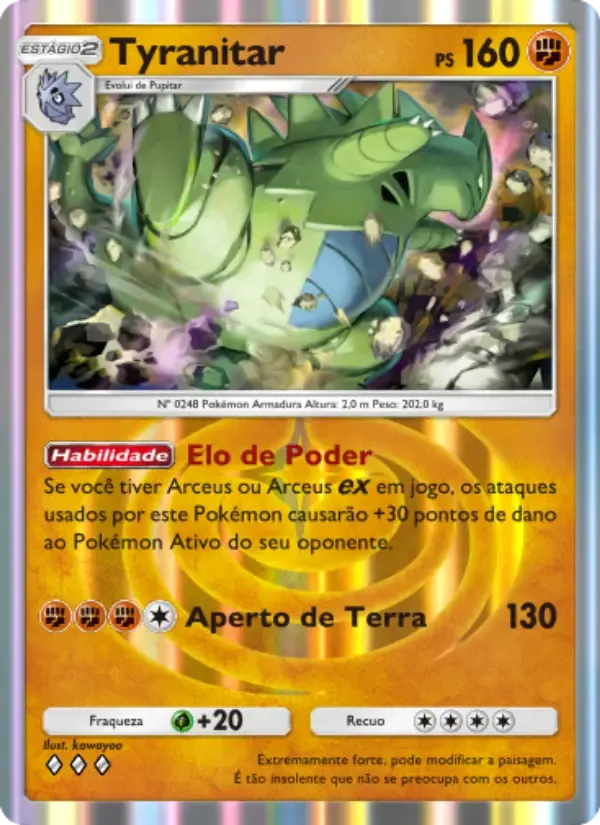 Tyranitar card in Portuguese
