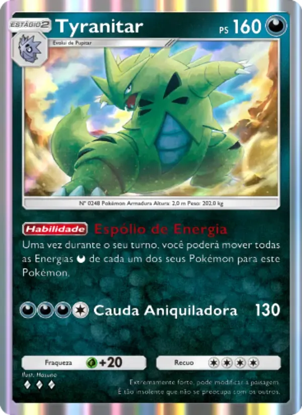 Tyranitar card in Portuguese