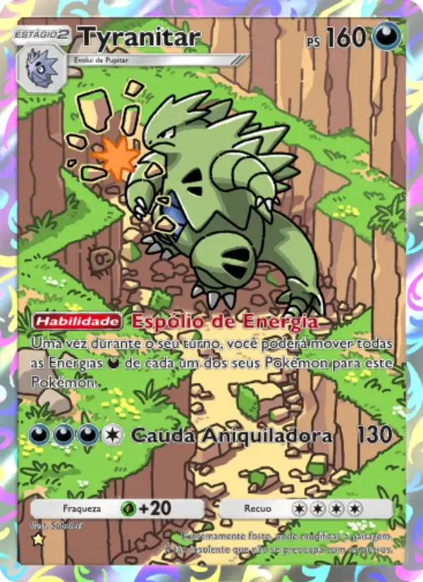 Tyranitar card in Portuguese
