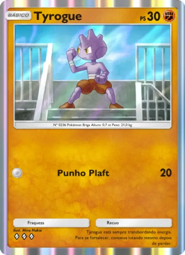 Tyrogue card in Portuguese