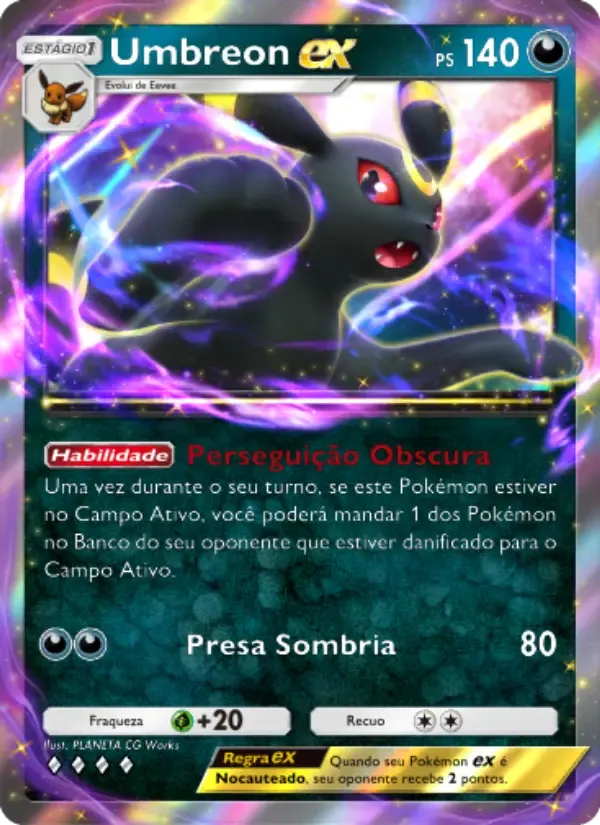 Umbreon ex card in Portuguese