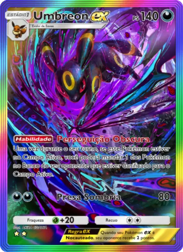 Umbreon ex card in Portuguese
