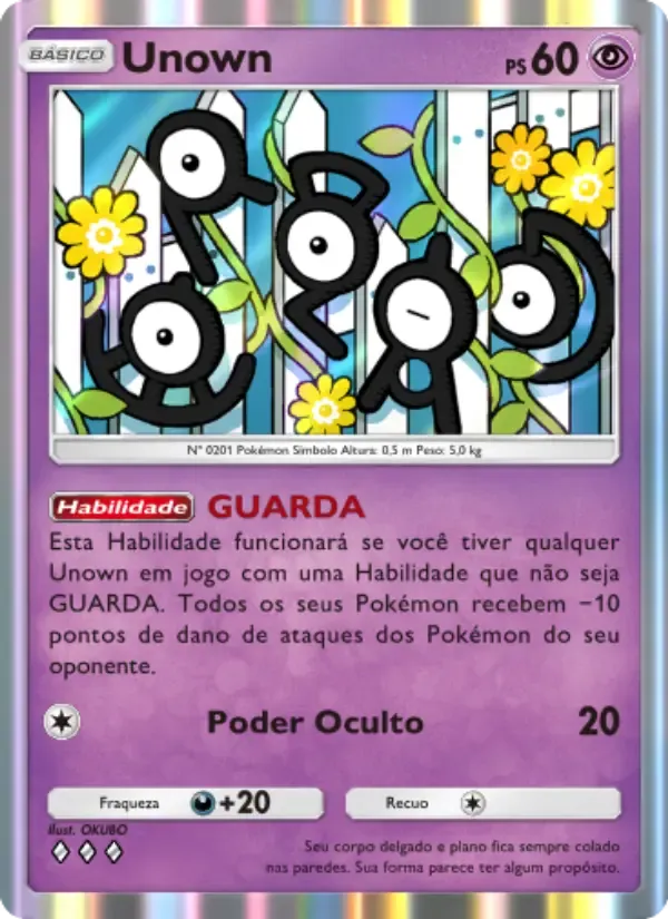 Unown card in Portuguese