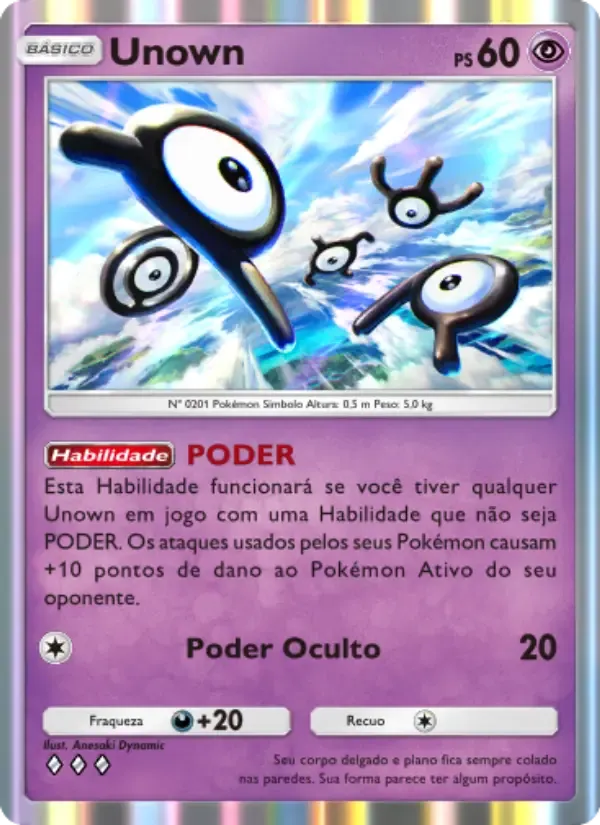 Unown card in Portuguese