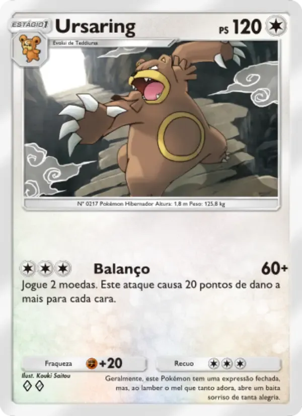 Ursaring card in Portuguese