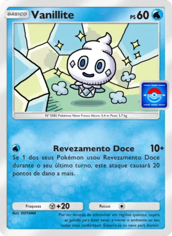 Vanillite card in Portuguese