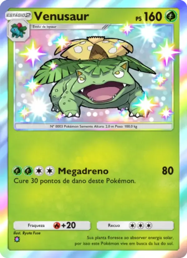 Venusaur card in Portuguese
