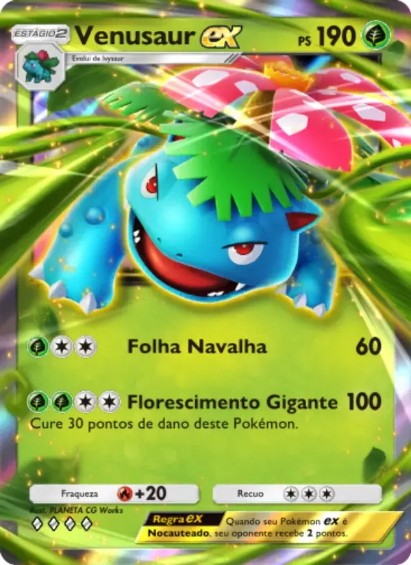 Venusaur ex card in Portuguese