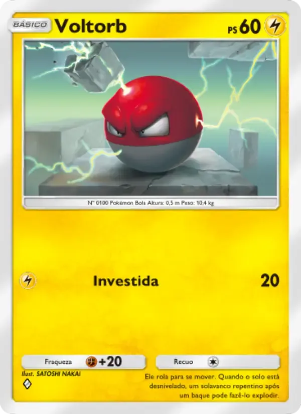 Voltorb card in Portuguese