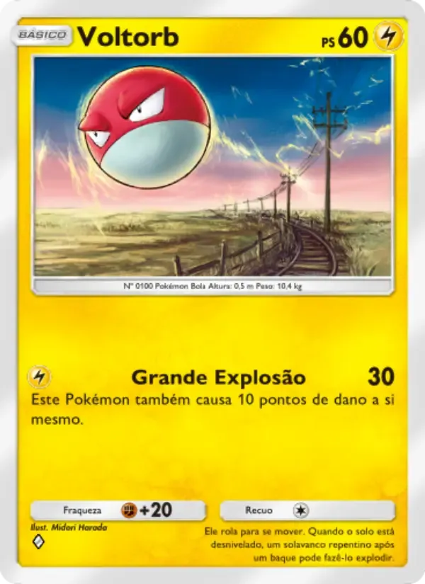 Voltorb card in Portuguese
