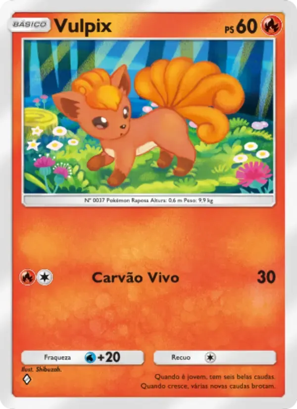 Vulpix card in Portuguese
