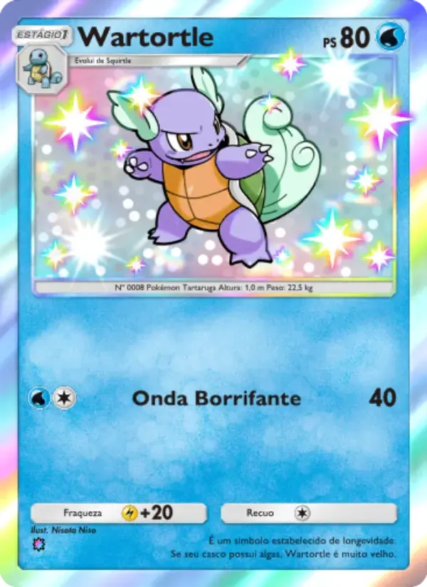 Wartortle card in Portuguese