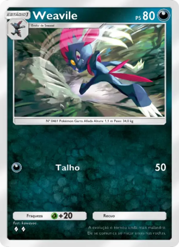 Weavile card in Portuguese