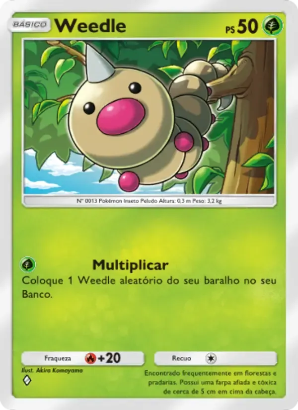 Weedle card in Portuguese