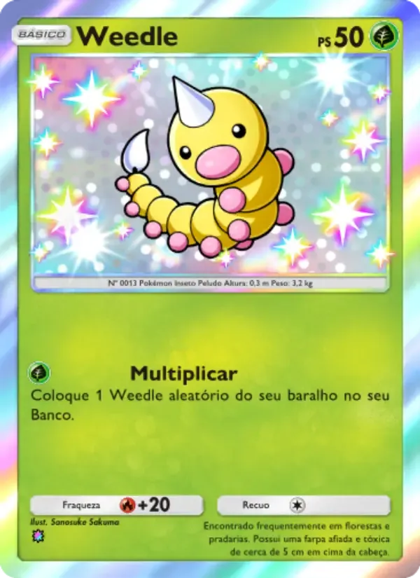 Weedle card in Portuguese