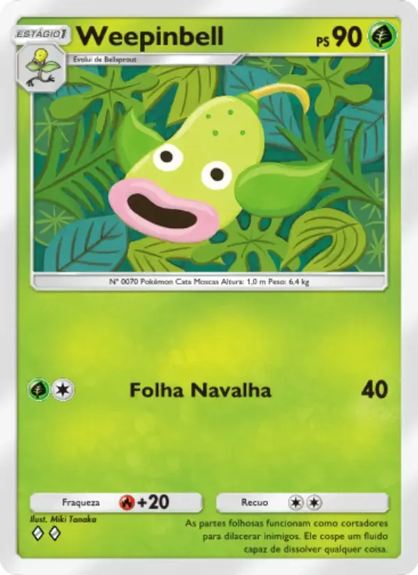 Weepinbell card in Portuguese