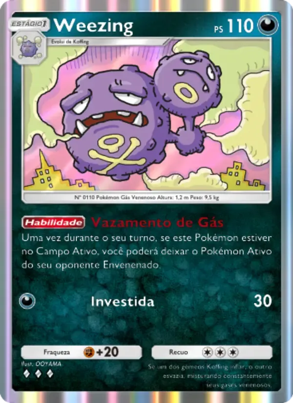 Weezing card in Portuguese