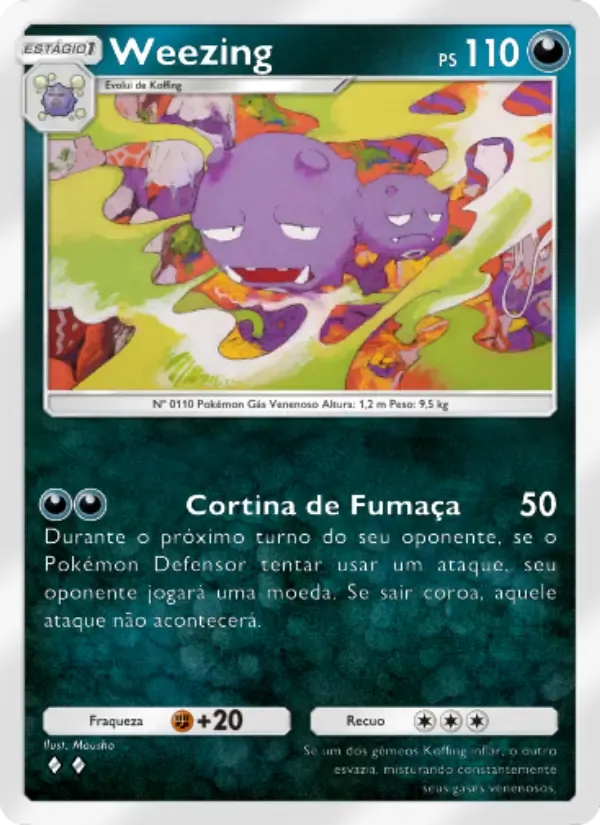 Weezing card in Portuguese