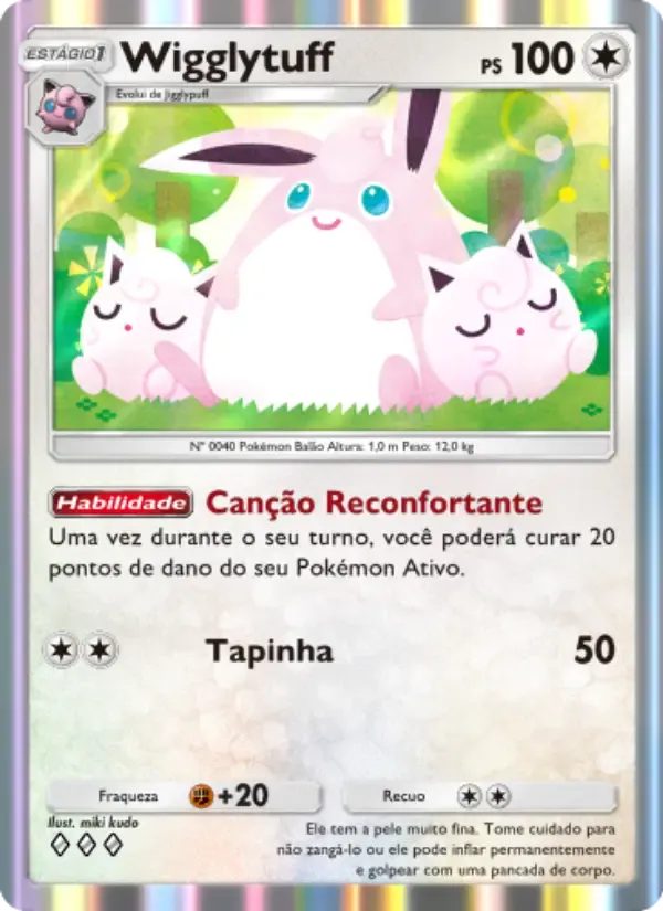 Wigglytuff card in Portuguese