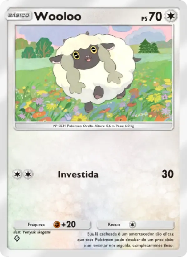 Wooloo card in Portuguese