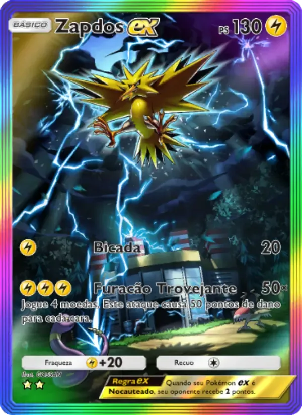 Zapdos ex card in Portuguese