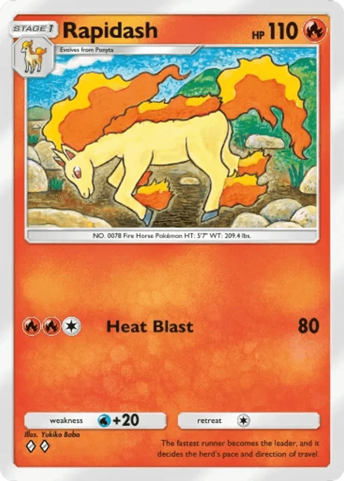 Rapidash card by Yukiko Baba