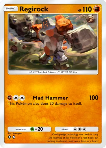 Regirock (b3-077) card in Pokémon TCG Pocket