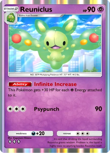 Reuniclus (b1a-034) card in Pokémon TCG Pocket