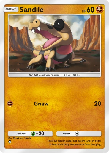 Sandile (b1-130) card in Pokémon TCG Pocket