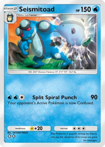 Seismitoad (b1-065) card in Pokémon TCG Pocket