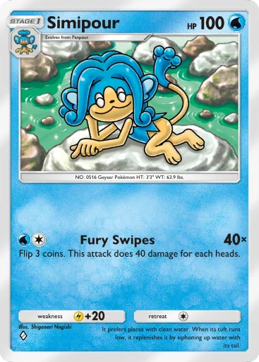 Simipour (b1-062) card in Pokémon TCG Pocket