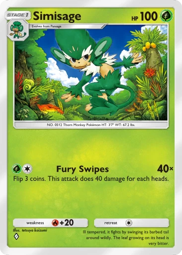 Simisage (b1-014) card in Pokémon TCG Pocket