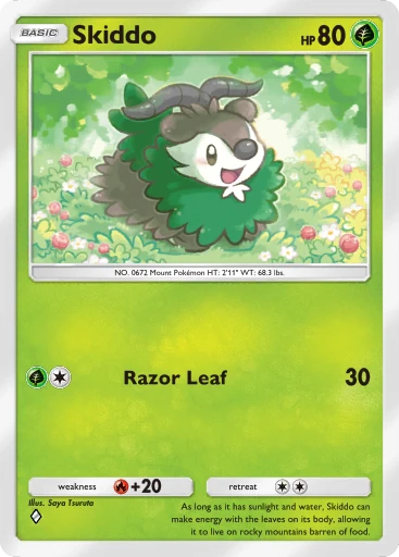 Skiddo (b1-021) card in Pokémon TCG Pocket