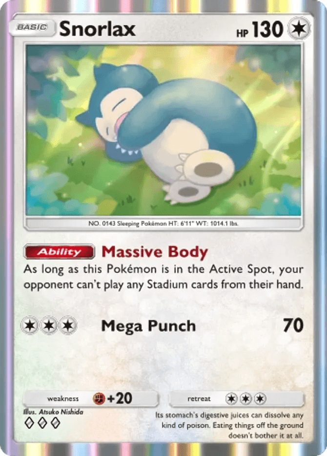 Snorlax card by Atsuko Nishida