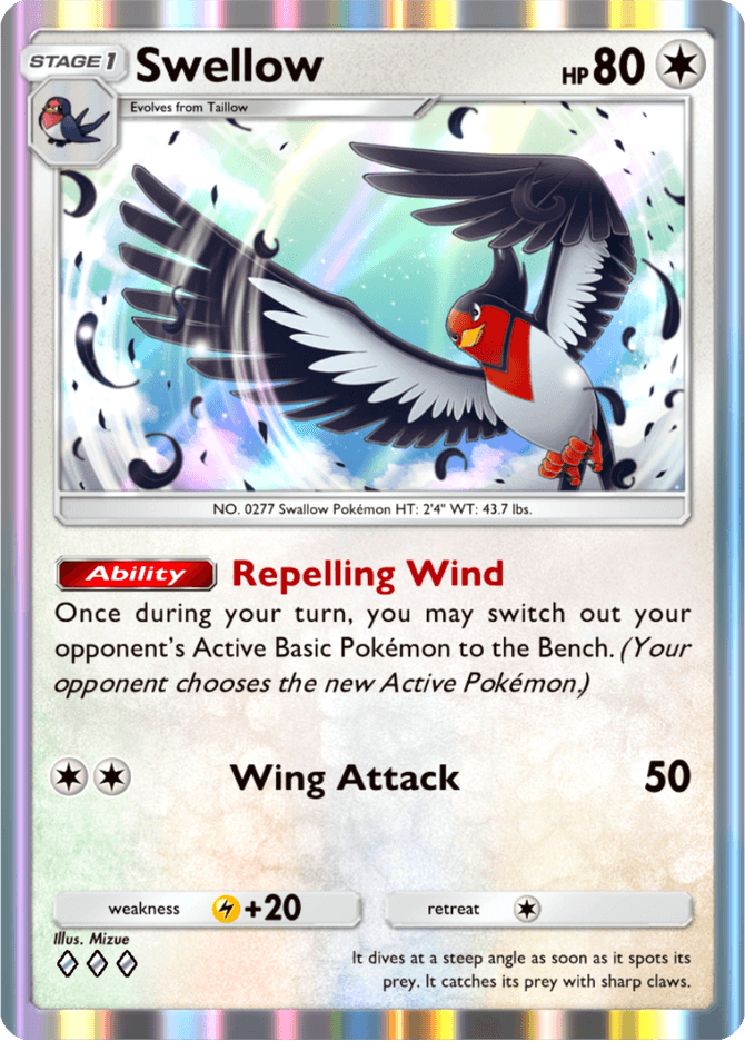 pokemon card taillow Taillow No.025
