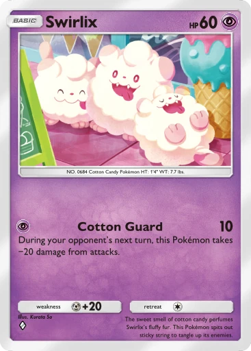 Swirlix (b1-117) card in Pokémon TCG Pocket