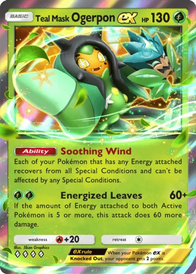 Teal Mask Ogerpon ex (b4b-028) card in Pokémon TCG Pocket
