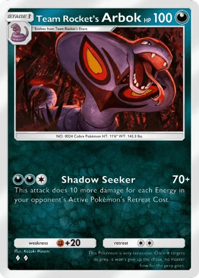 Team Rocket's Arbok card by Kazuki Minami