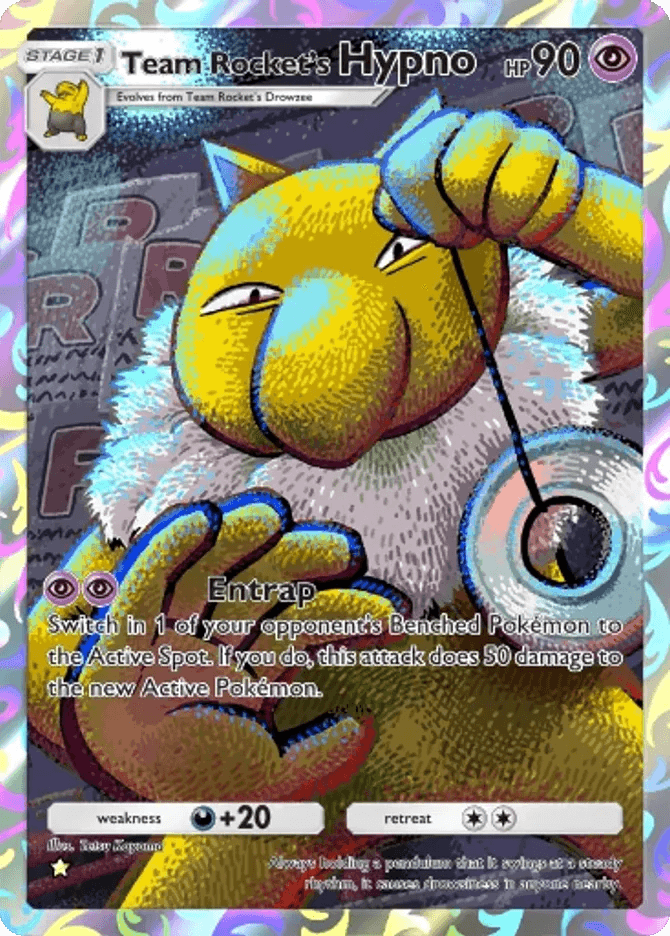 由 Tetsu Kayama 绘制的 Team Rocket's Hypno 卡牌