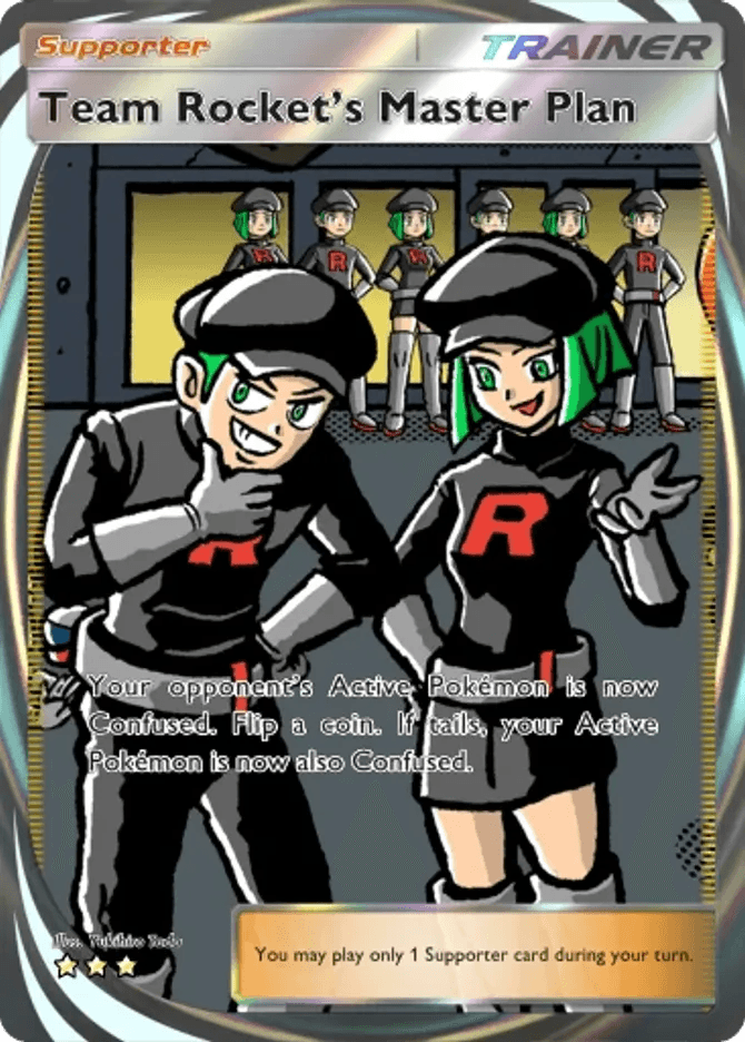 Kartu Team Rocket's Master Plan oleh Yukihiro Tada