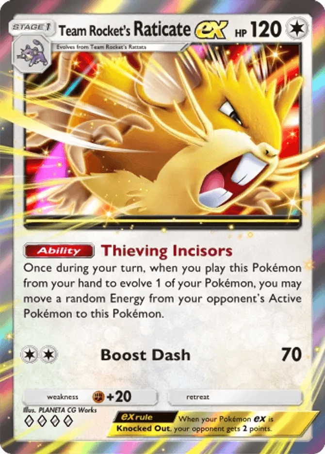 Team Rocket's Raticate ex (b4a-059) card in Pokémon TCG Pocket