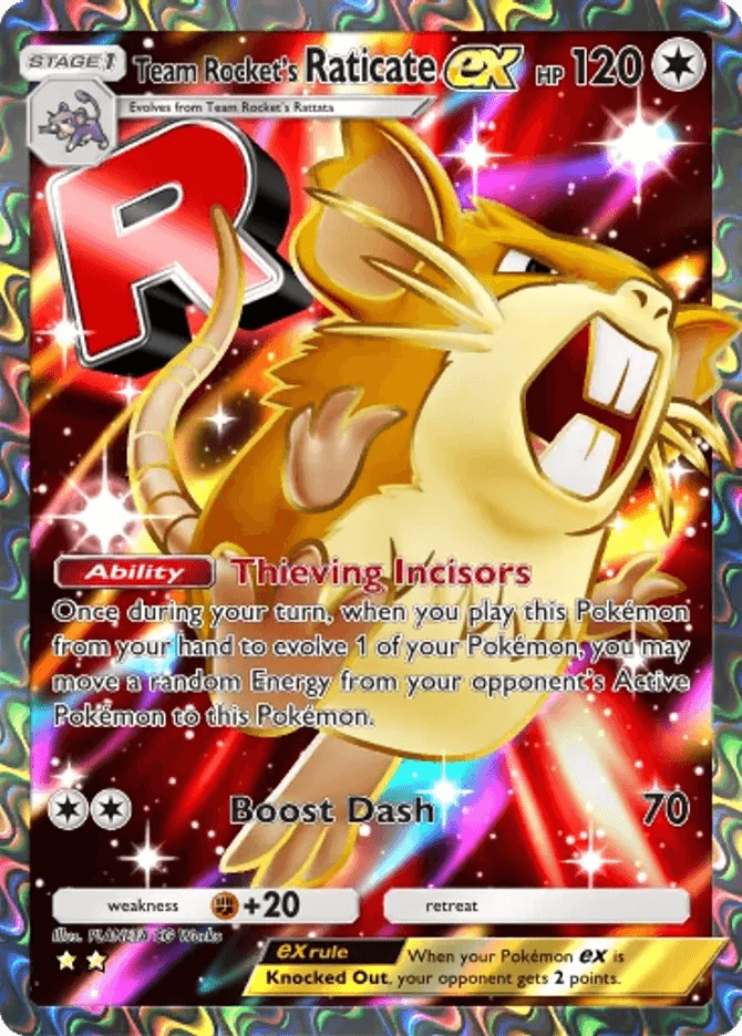 Team Rocket's Raticate ex (b4a-084) card in Pokémon TCG Pocket